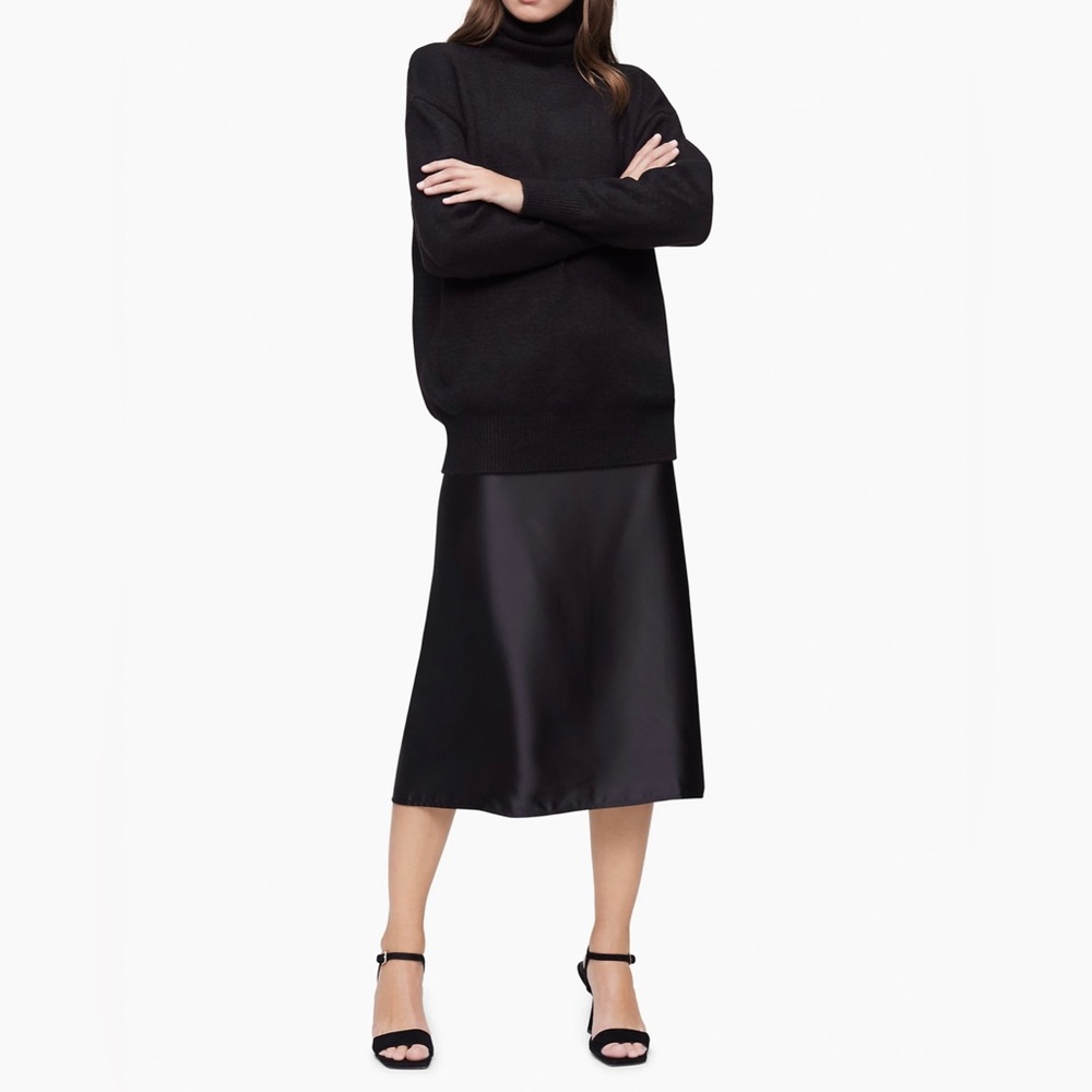 Calvin Klein Satin A-line Skirt NWOT S
